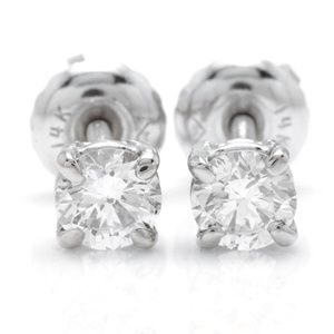 0.50ct Vs2-si1 Diamond 14KW Gold Stud Earrings